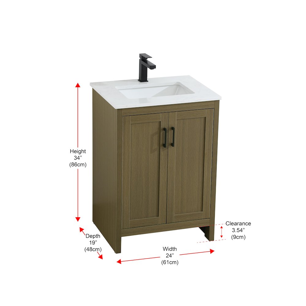 Finnley 24 Inch Single Bathroom Vanity In Chestnut Brown. Picture 13
