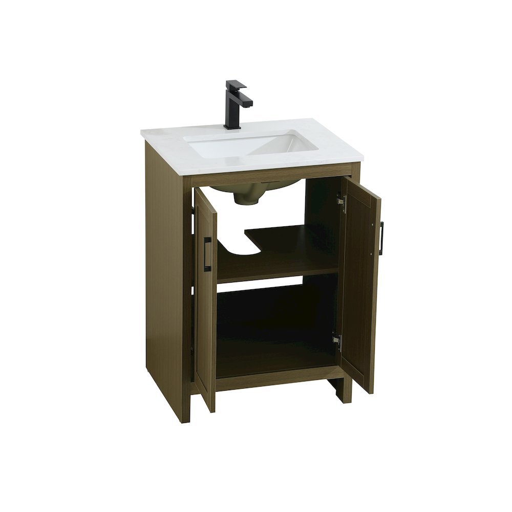 Finnley 24 Inch Single Bathroom Vanity In Chestnut Brown. Picture 7