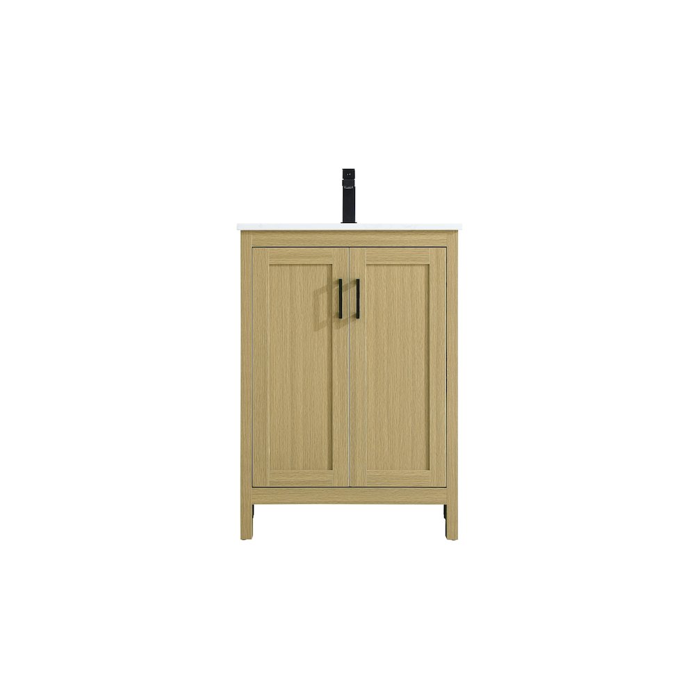 Finnley 24 Inch Single Bathroom Vanity In Honey Brown. Picture 1