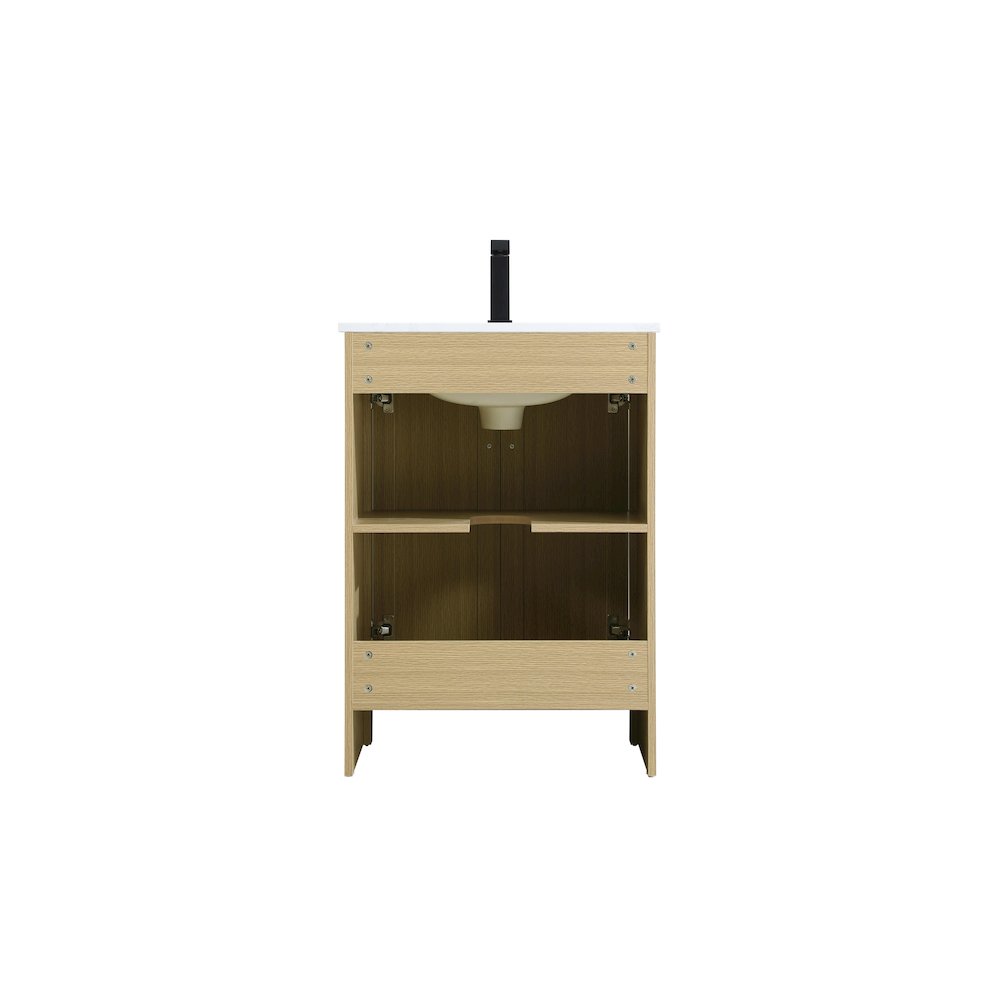 Finnley 24 Inch Single Bathroom Vanity In Honey Brown. Picture 12