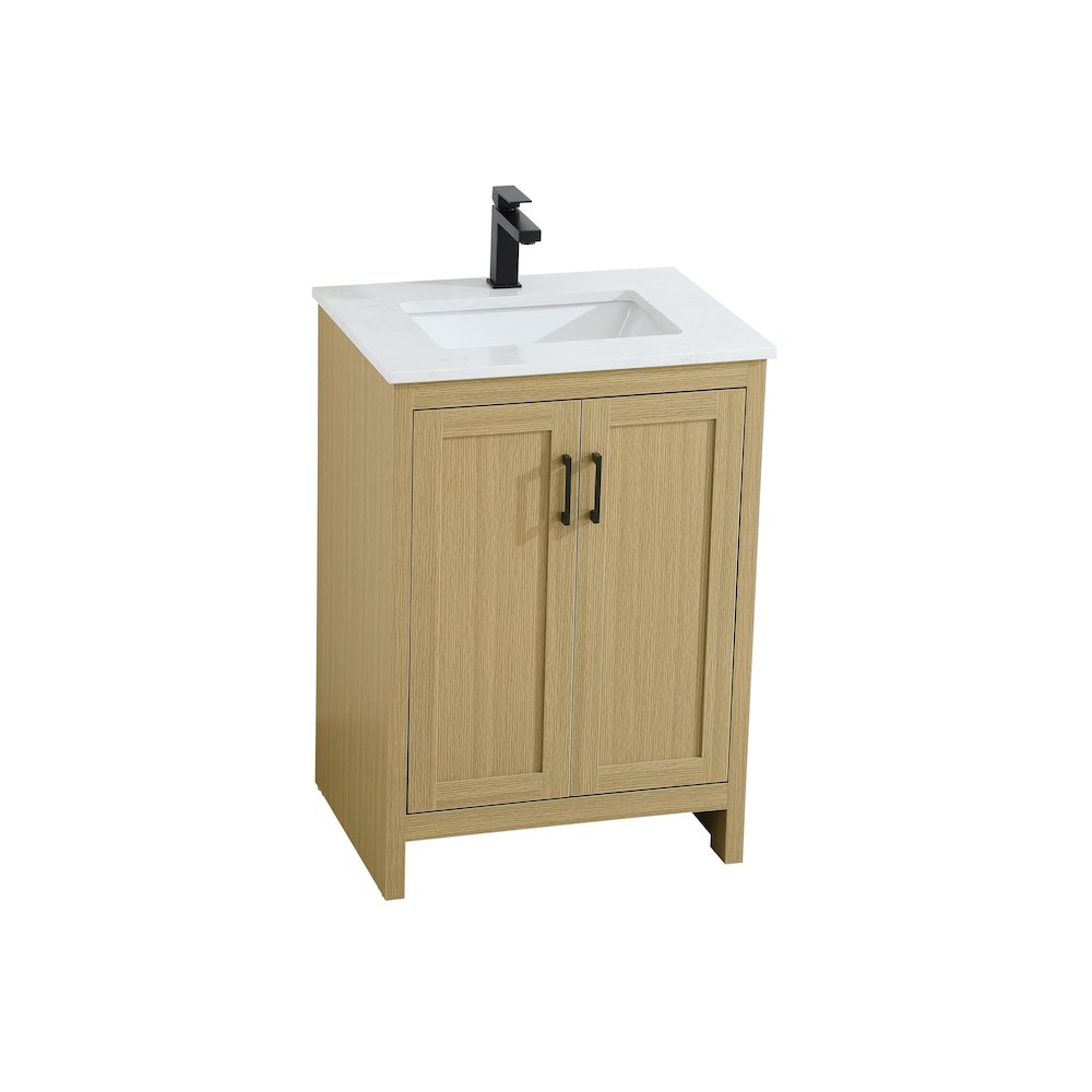 Finnley 24 Inch Single Bathroom Vanity In Honey Brown. Picture 6