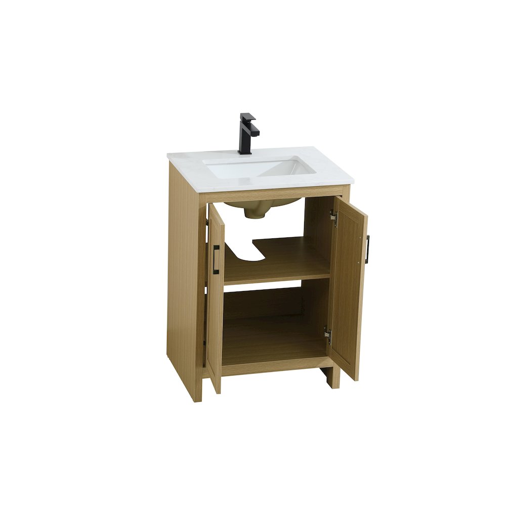 Finnley 24 Inch Single Bathroom Vanity In Honey Brown. Picture 7