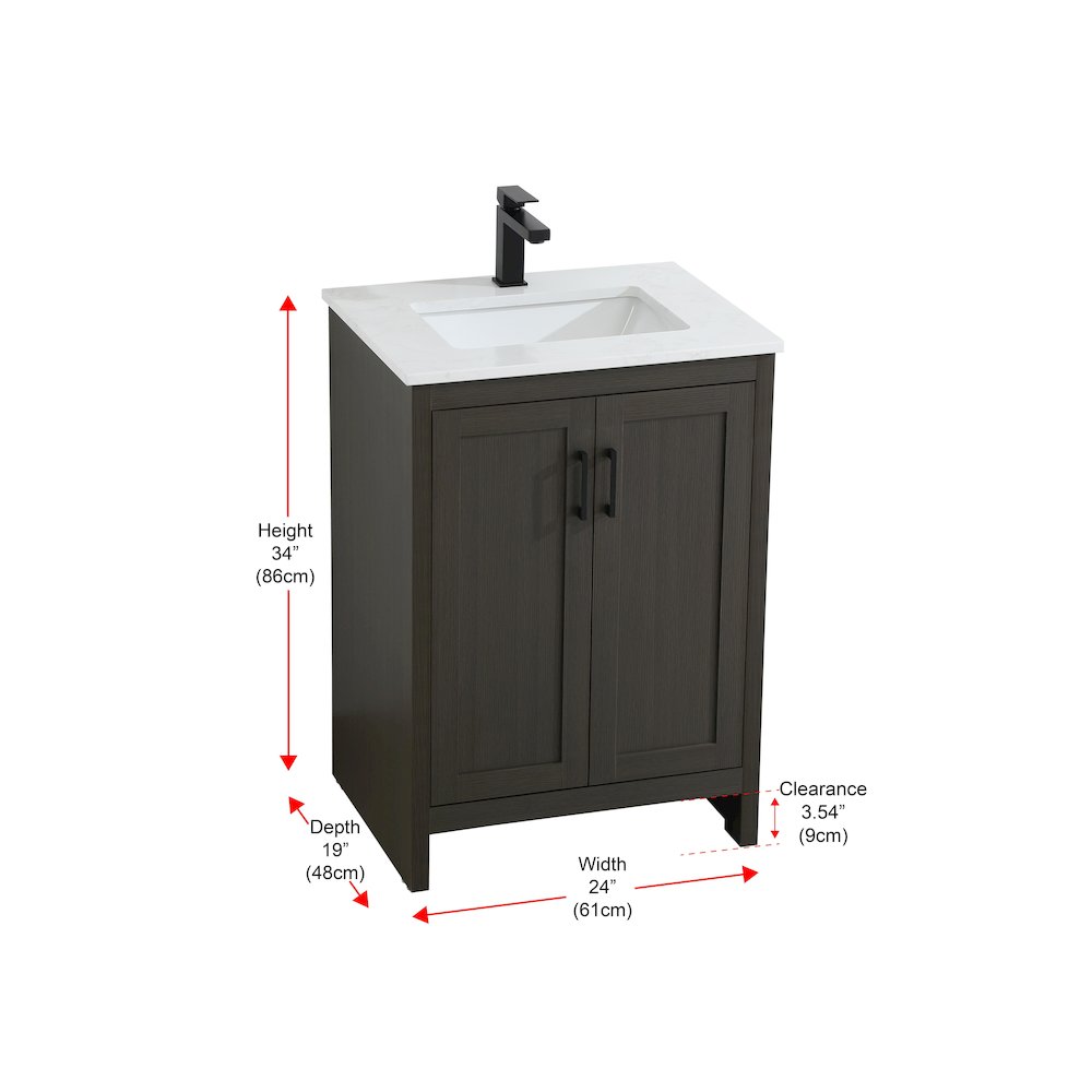Finnley 24 Inch Single Bathroom Vanity In Mocha Brown. Picture 13