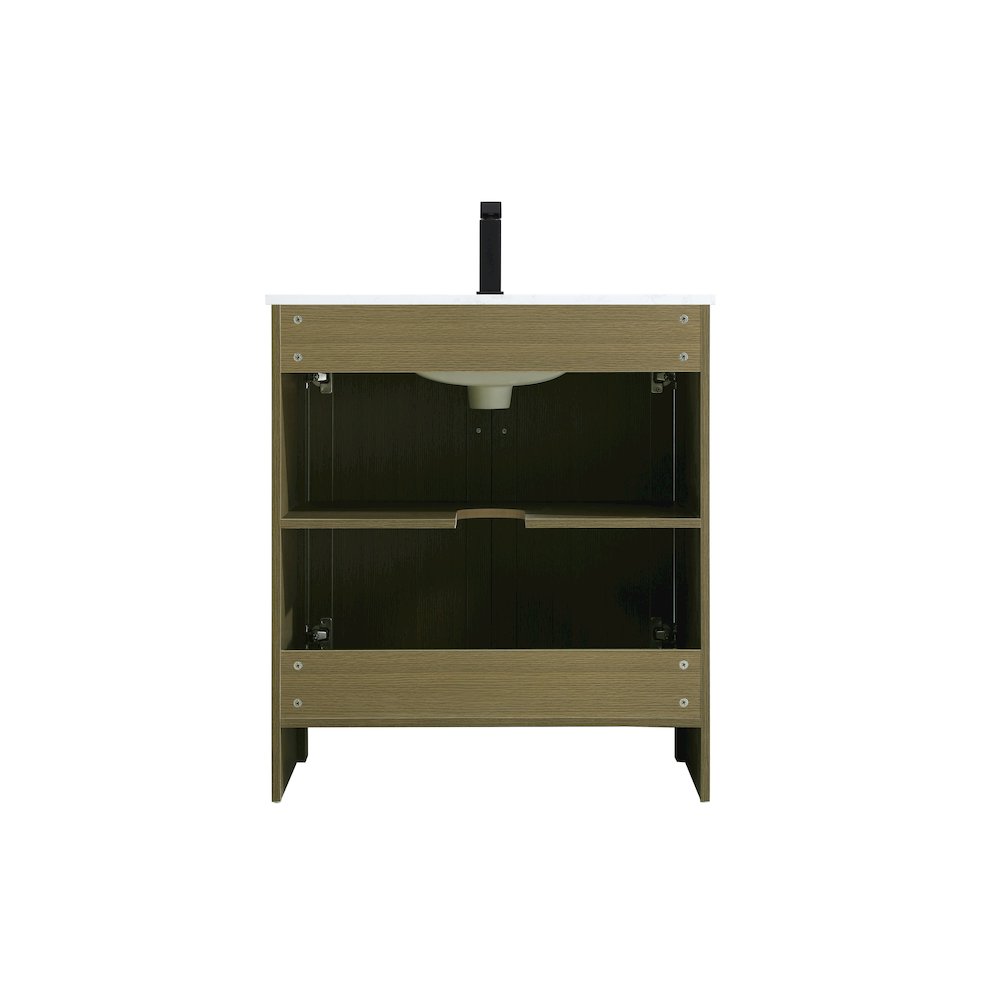 Finnley 30 Inch Single Bathroom Vanity In Chestnut Brown. Picture 12