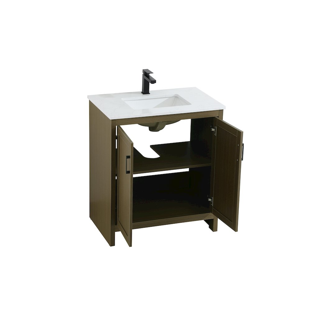 Finnley 30 Inch Single Bathroom Vanity In Chestnut Brown. Picture 7