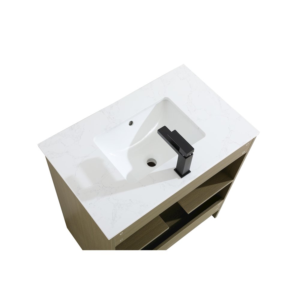 Finnley 30 Inch Single Bathroom Vanity In Chestnut Brown. Picture 9