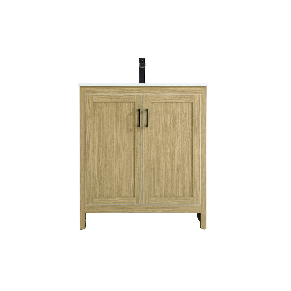 Finnley 30 Inch Single Bathroom Vanity In Honey Brown. Picture 1