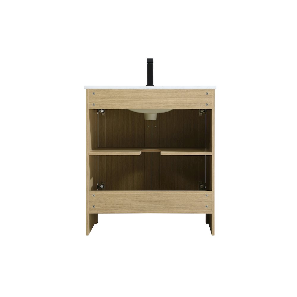 Finnley 30 Inch Single Bathroom Vanity In Honey Brown. Picture 12