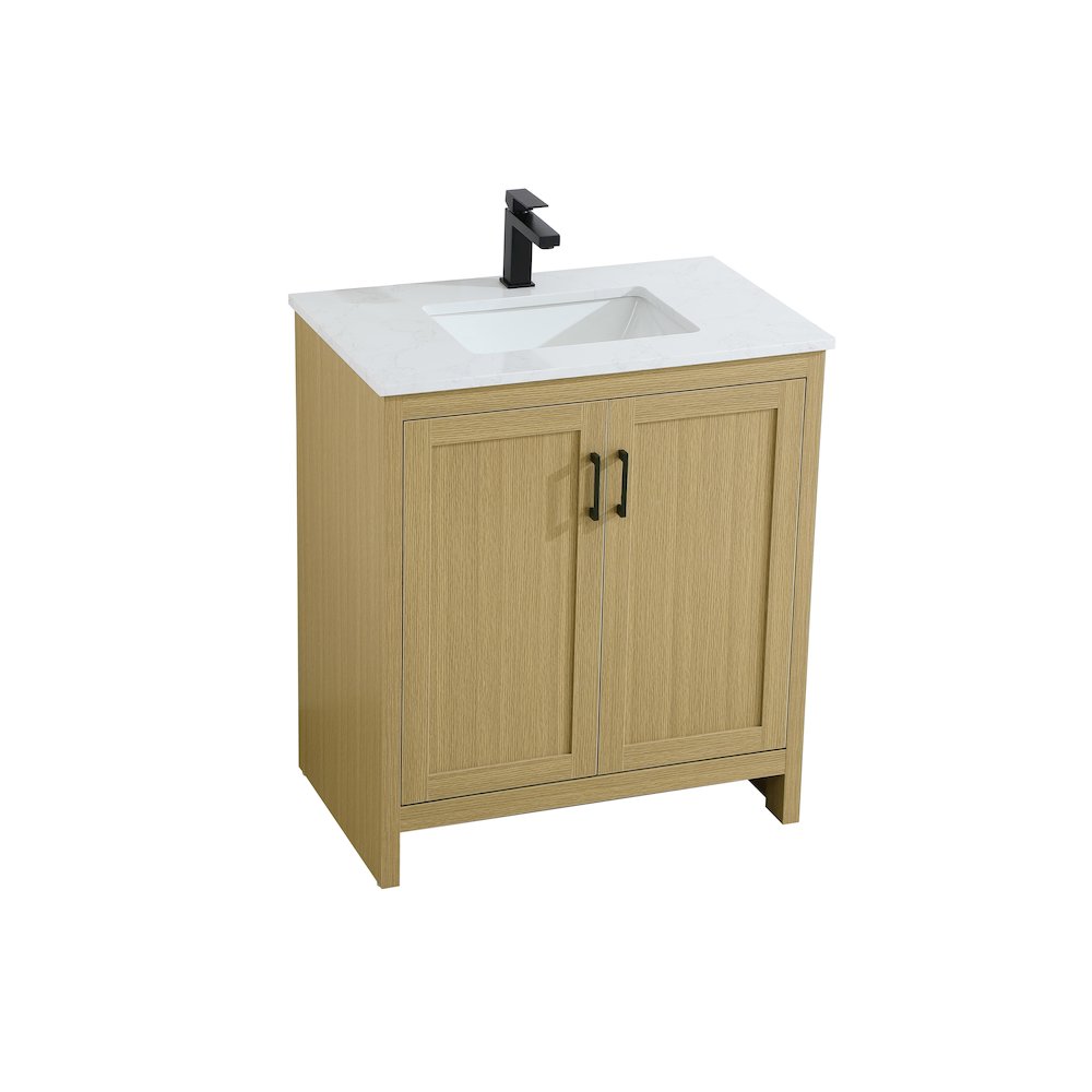 Finnley 30 Inch Single Bathroom Vanity In Honey Brown. Picture 6