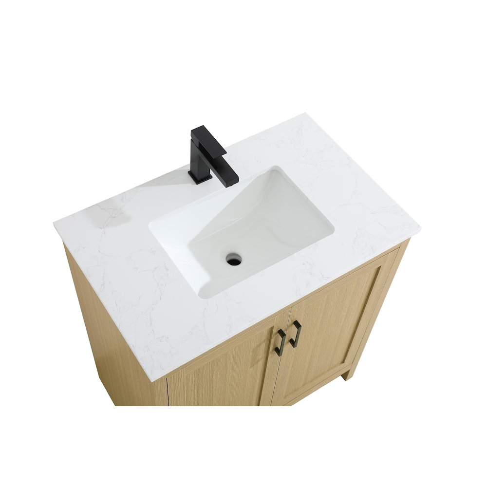 Finnley 30 Inch Single Bathroom Vanity In Honey Brown. Picture 8