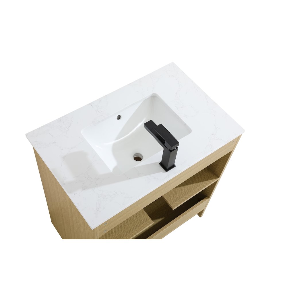 Finnley 30 Inch Single Bathroom Vanity In Honey Brown. Picture 9