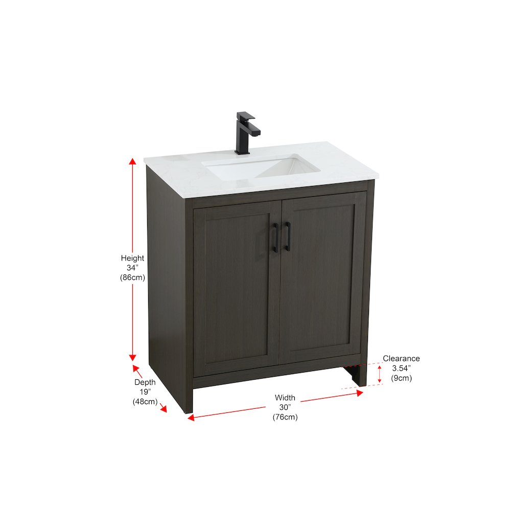 Finnley 30 Inch Single Bathroom Vanity In Mocha Brown. Picture 13