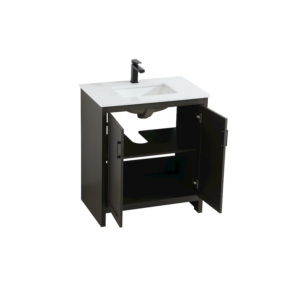 Finnley 30 Inch Single Bathroom Vanity In Mocha Brown. Picture 7
