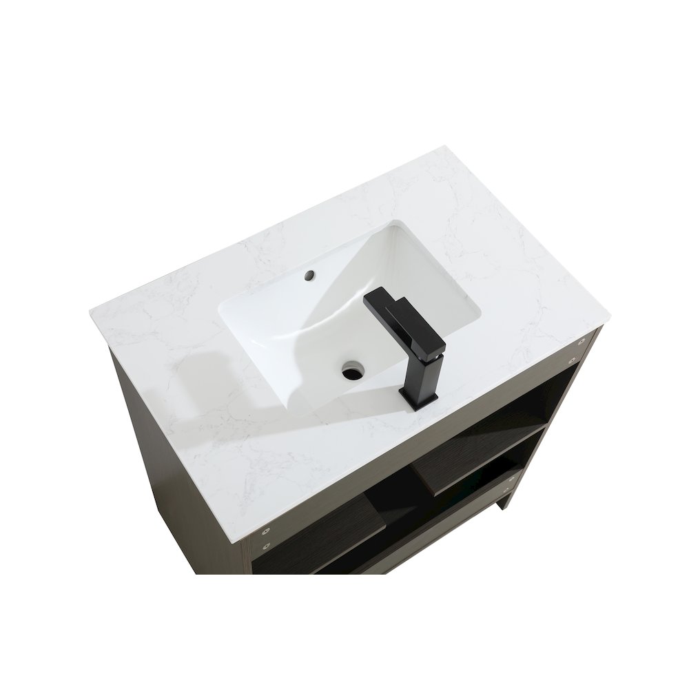 Finnley 30 Inch Single Bathroom Vanity In Mocha Brown. Picture 9