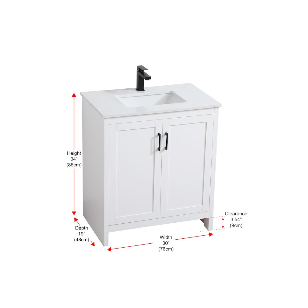 Finnley 30 Inch Single Bathroom Vanity In White. Picture 13