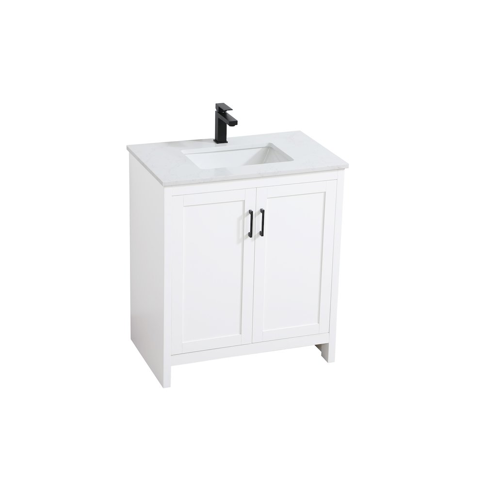 Finnley 30 Inch Single Bathroom Vanity In White. Picture 6