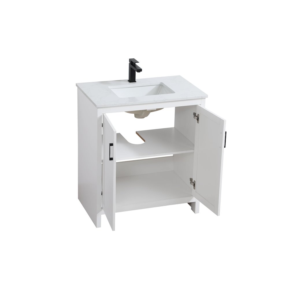 Finnley 30 Inch Single Bathroom Vanity In White. Picture 7