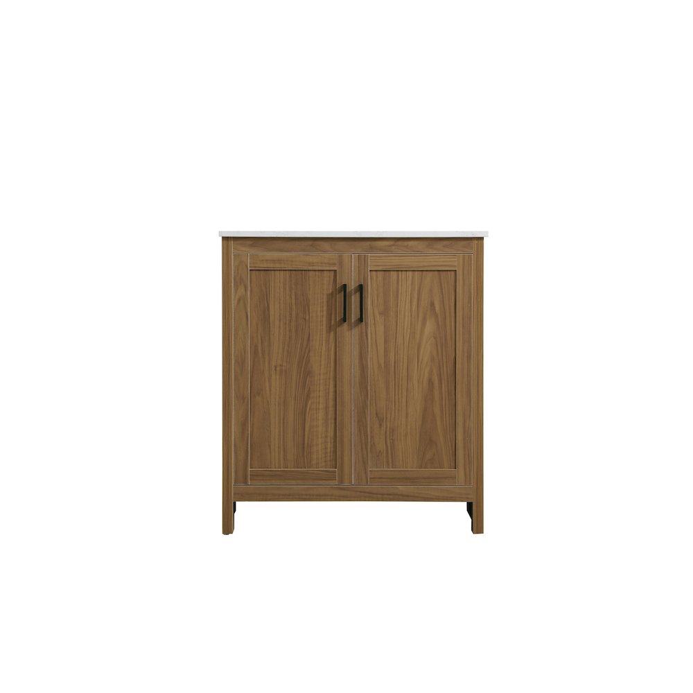 Finnley 30 Inch Single Bathroom Vanity In Walnut Brown. Picture 5