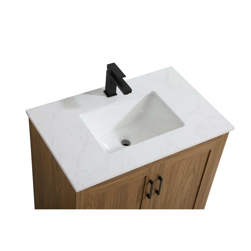 Finnley 30 Inch Single Bathroom Vanity In Walnut Brown. Picture 8
