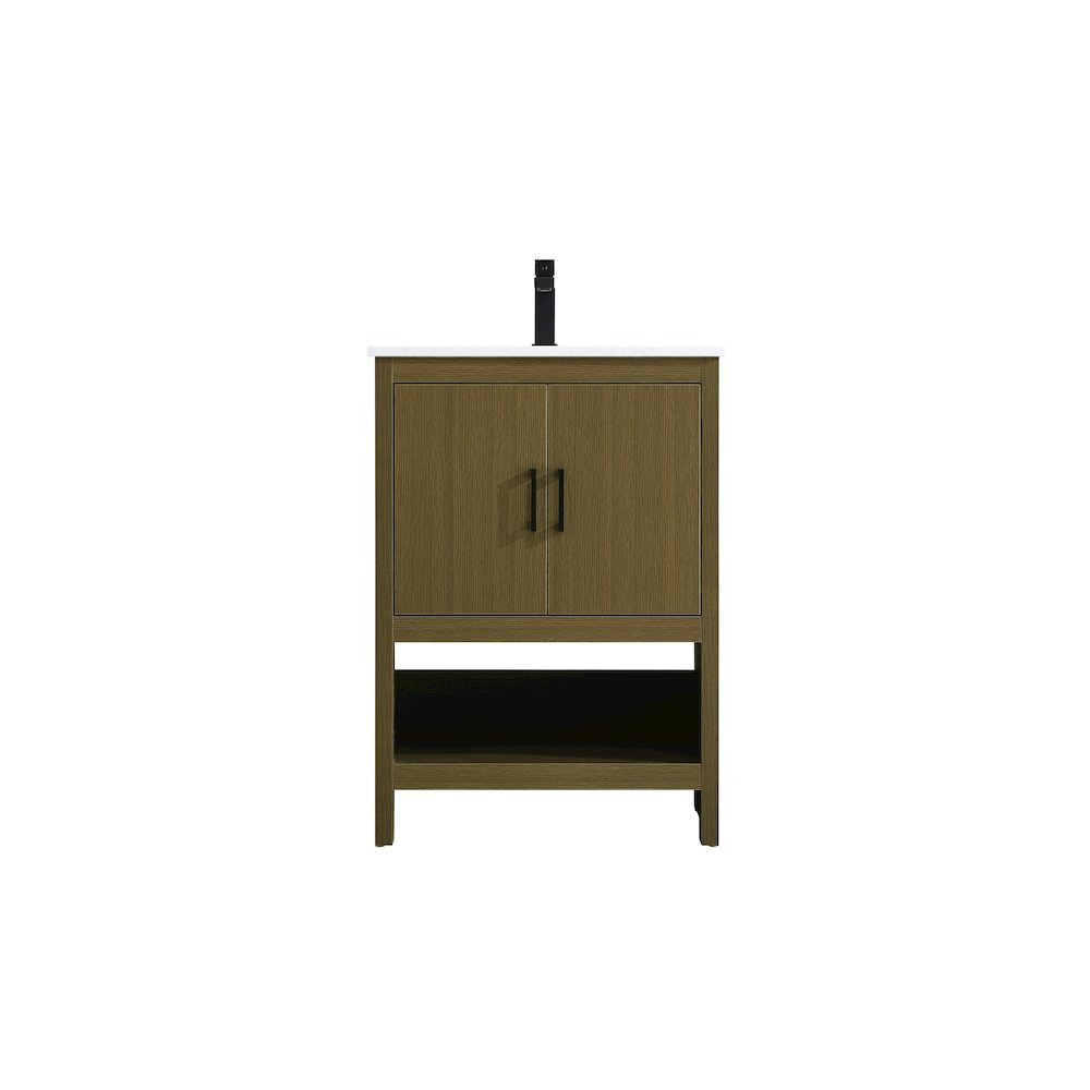 Ira 24 Inch Single Bathroom Vanity In Chestnut Brown. Picture 1