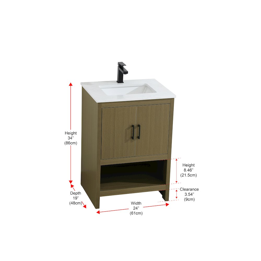 Ira 24 Inch Single Bathroom Vanity In Chestnut Brown. Picture 13