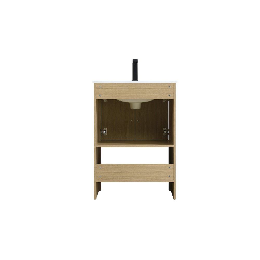 Ira 24 Inch Single Bathroom Vanity In Honey Brown. Picture 12