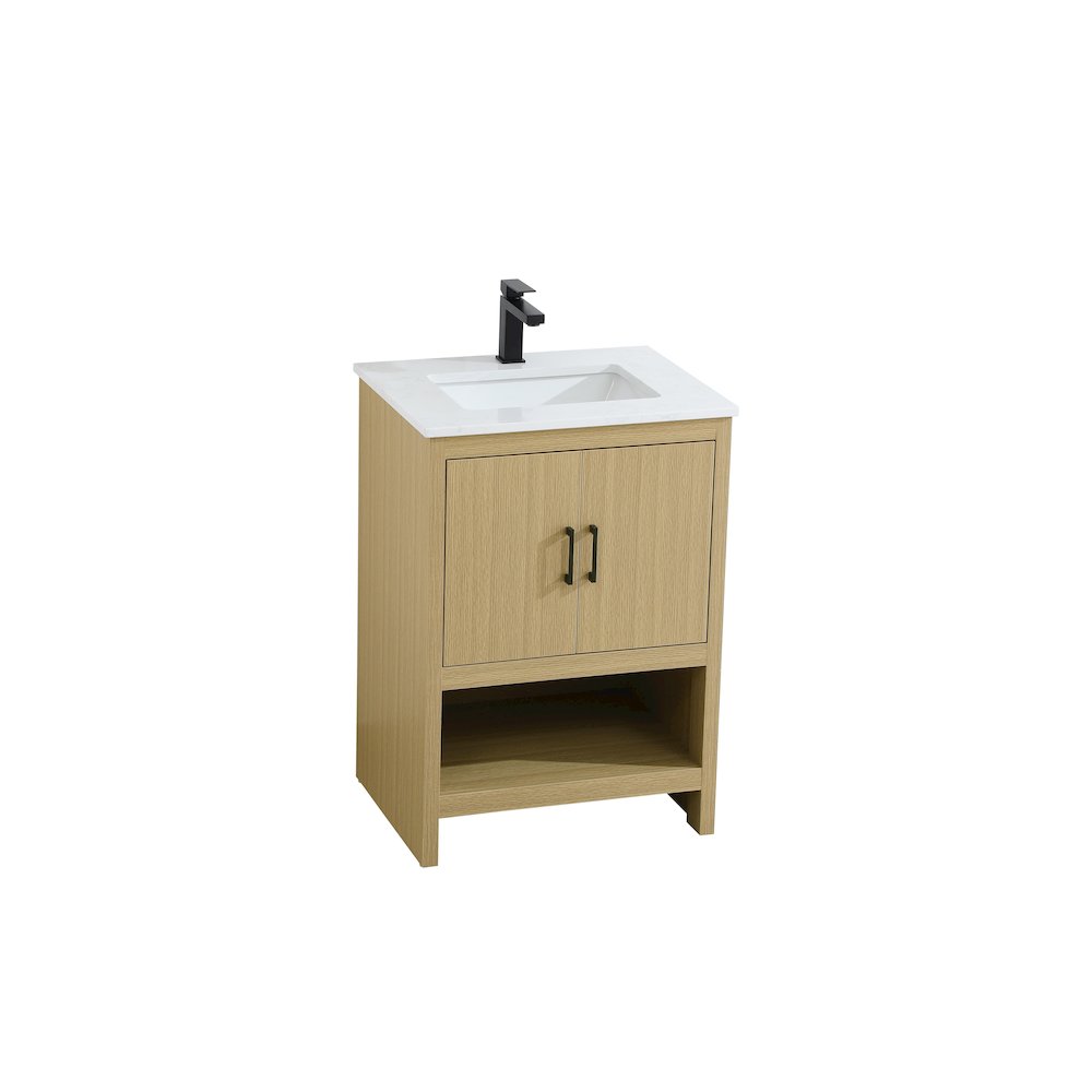 Ira 24 Inch Single Bathroom Vanity In Honey Brown. Picture 6