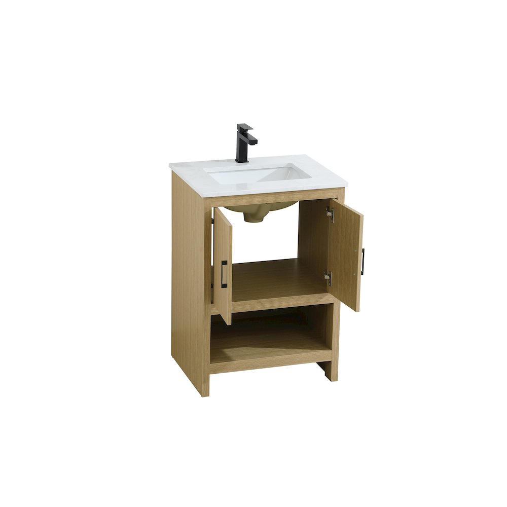 Ira 24 Inch Single Bathroom Vanity In Honey Brown. Picture 7