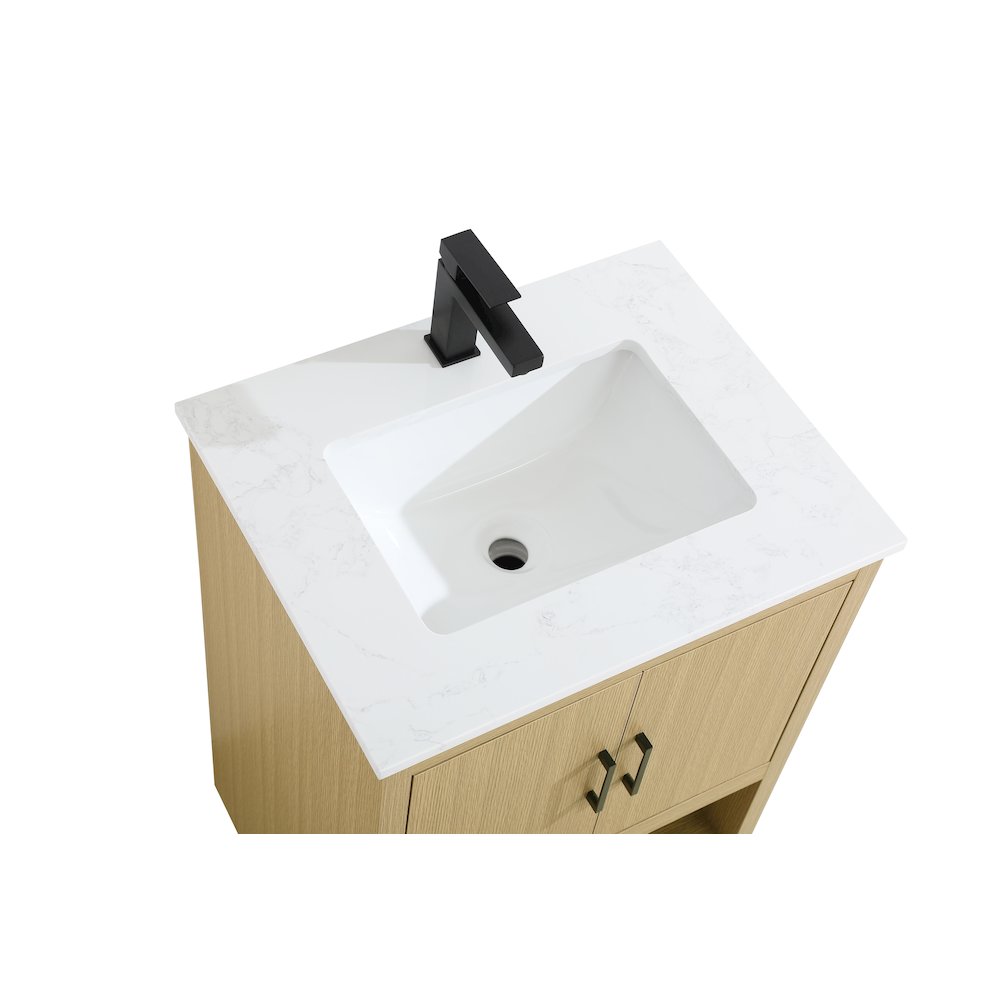 Ira 24 Inch Single Bathroom Vanity In Honey Brown. Picture 8
