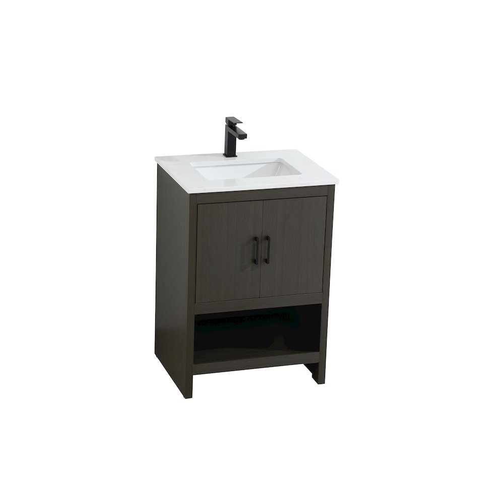 Ira 24 Inch Single Bathroom Vanity In Mocha Brown. Picture 6