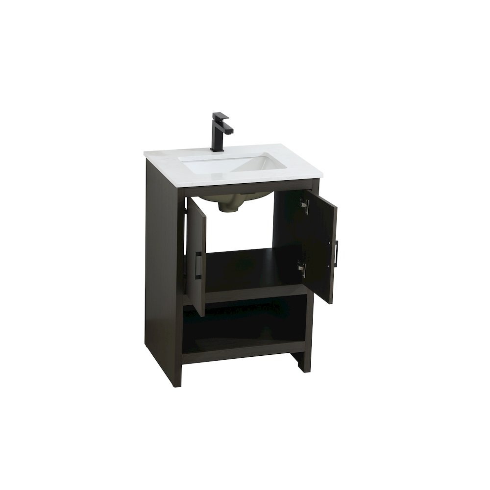 Ira 24 Inch Single Bathroom Vanity In Mocha Brown. Picture 7