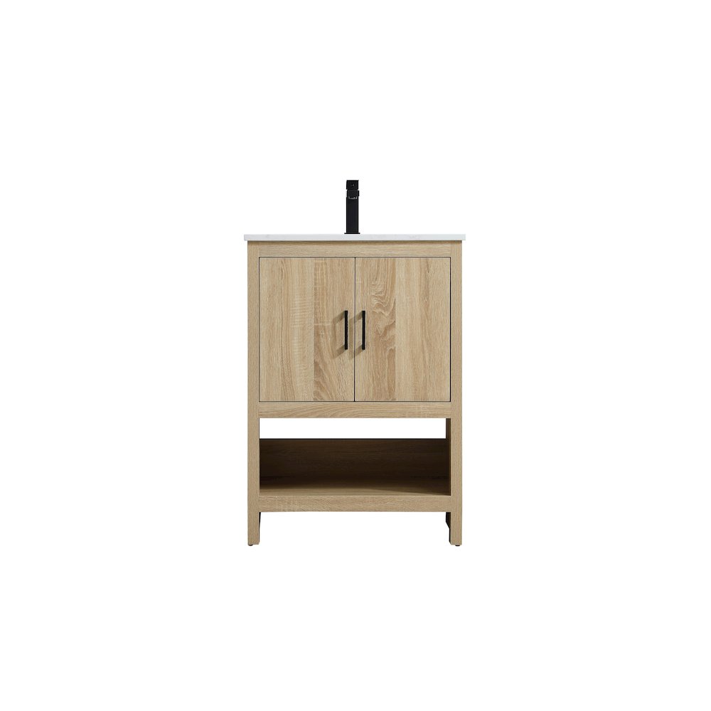 Ira 24 Inch Single Bathroom Vanity In Mango Wood. Picture 1