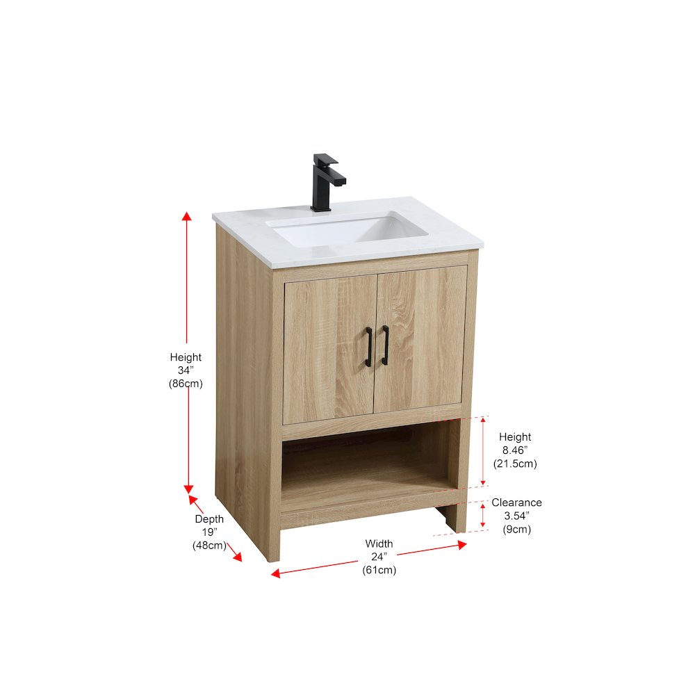 Ira 24 Inch Single Bathroom Vanity In Mango Wood. Picture 13