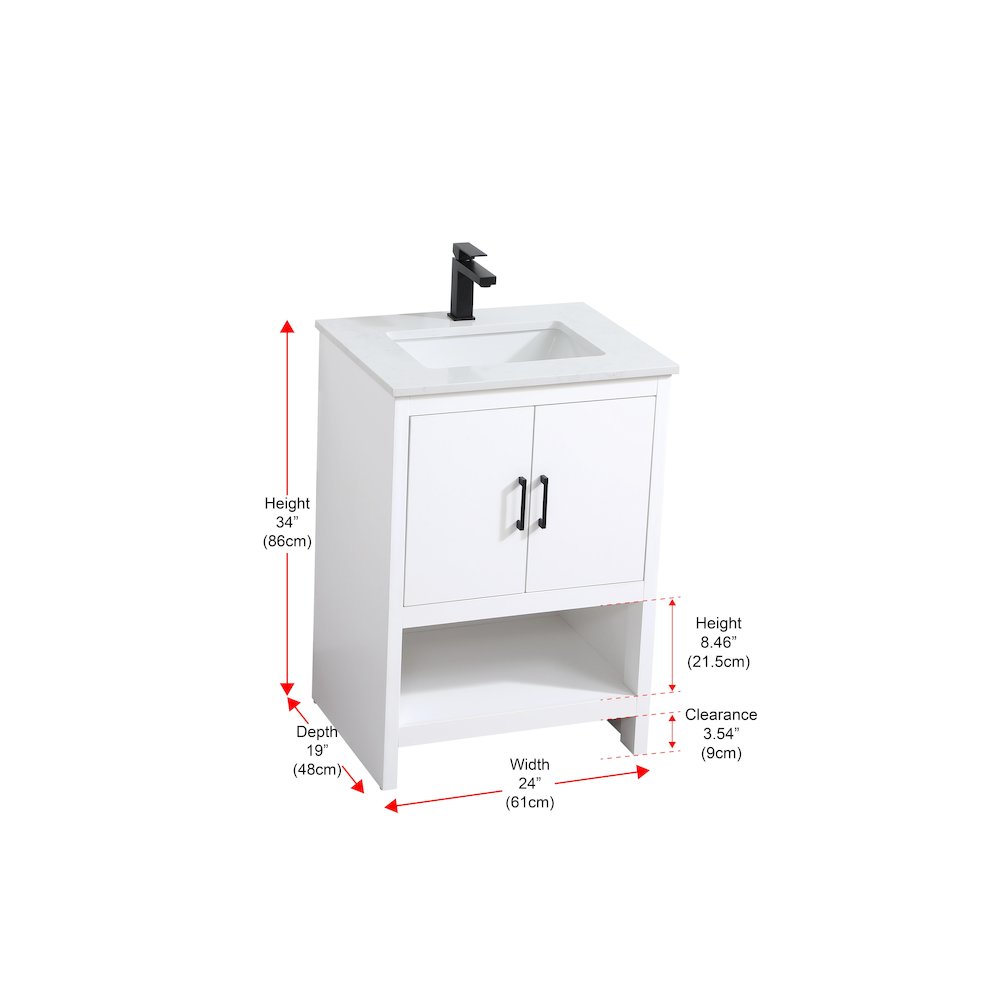 Ira 24 Inch Single Bathroom Vanity In White. Picture 13