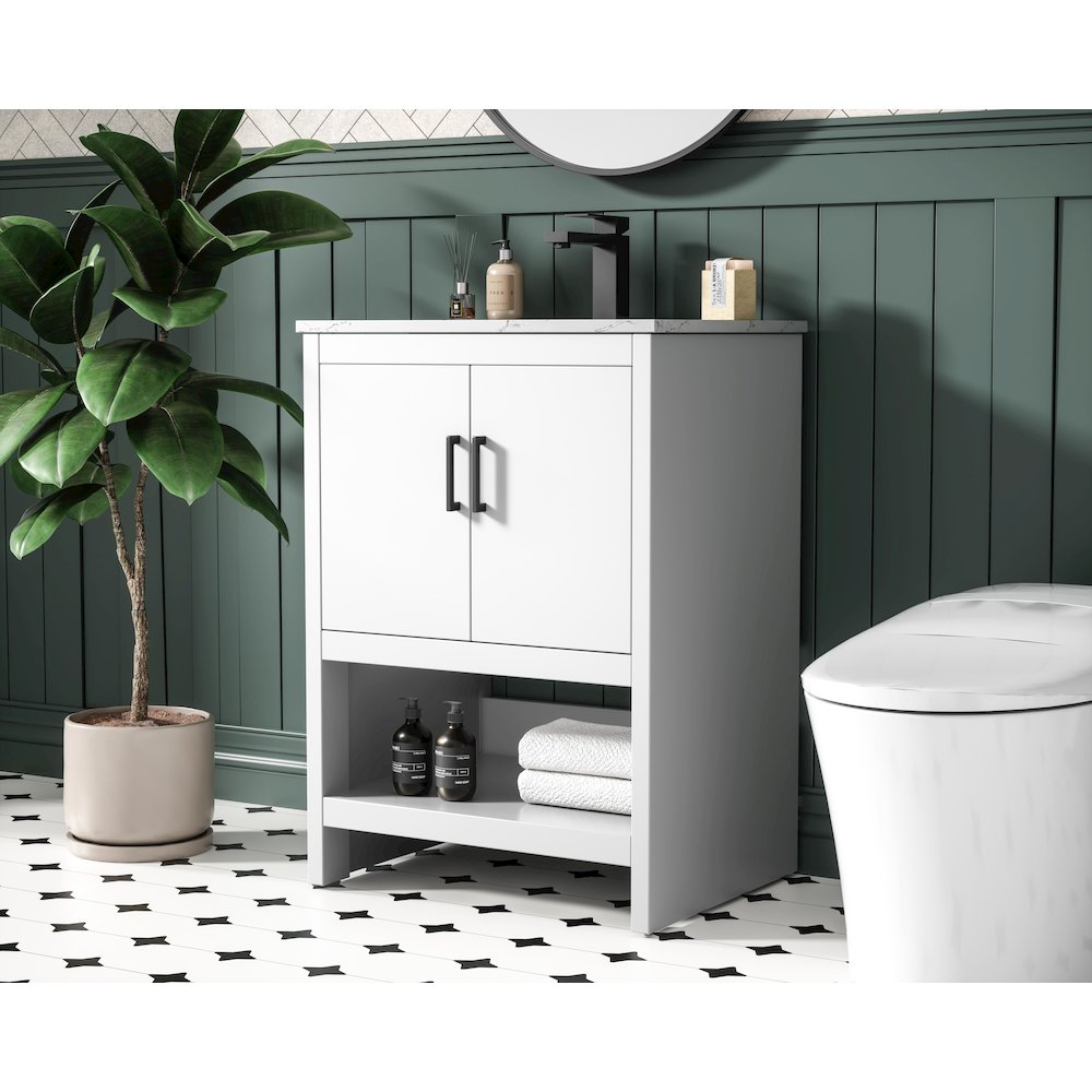 Ira 24 Inch Single Bathroom Vanity In White. Picture 3