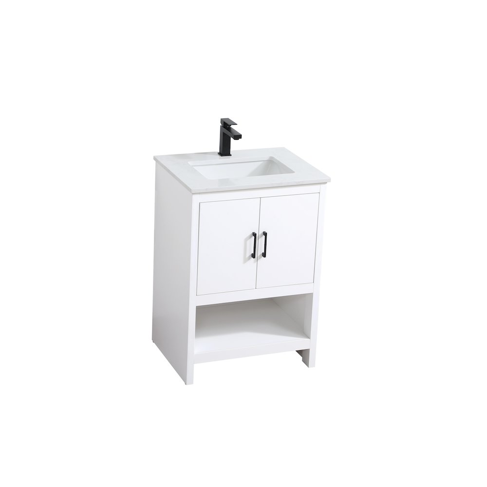 Ira 24 Inch Single Bathroom Vanity In White. Picture 6