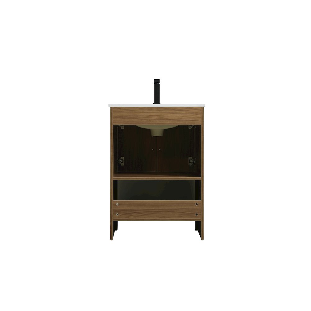 Ira 24 Inch Single Bathroom Vanity In Walnut Brown. Picture 12