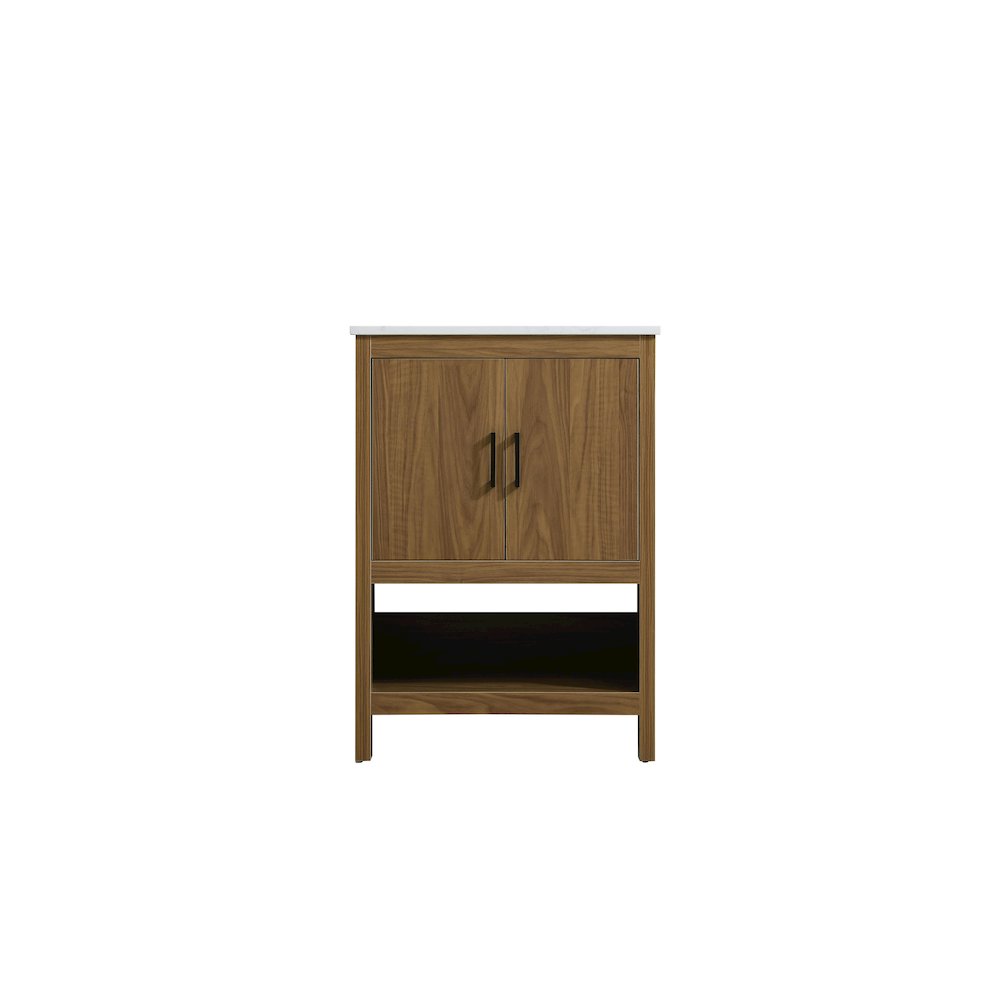 Ira 24 Inch Single Bathroom Vanity In Walnut Brown. Picture 5