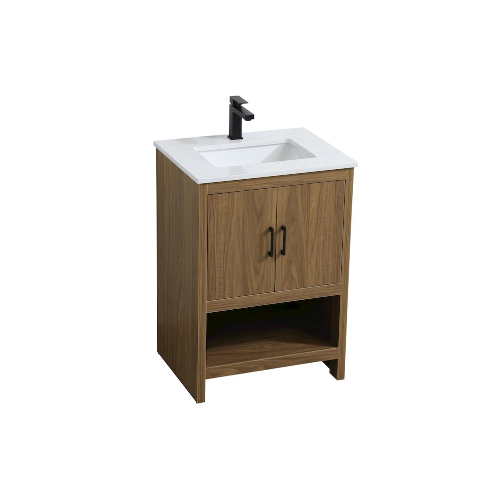 Ira 24 Inch Single Bathroom Vanity In Walnut Brown. Picture 6