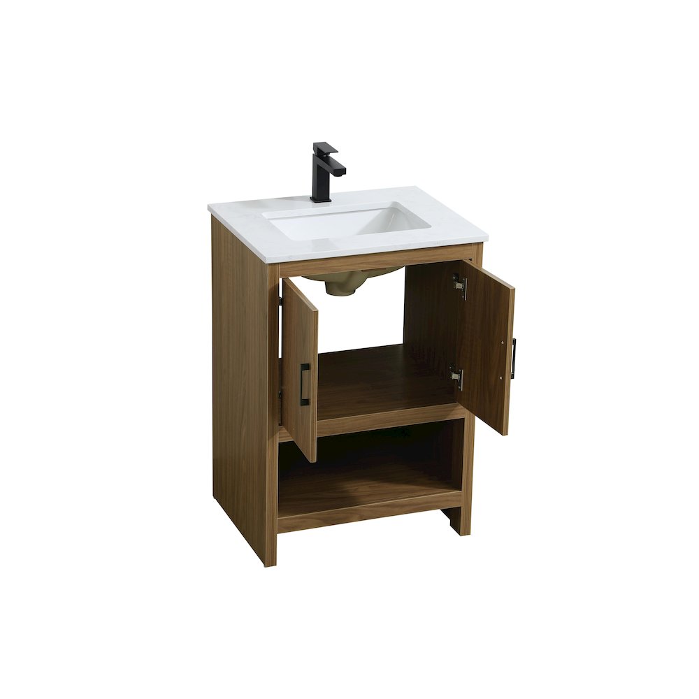 Ira 24 Inch Single Bathroom Vanity In Walnut Brown. Picture 7