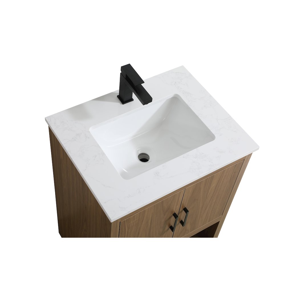 Ira 24 Inch Single Bathroom Vanity In Walnut Brown. Picture 8