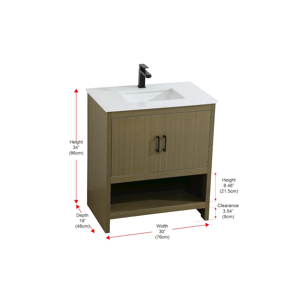 Ira 30 Inch Single Bathroom Vanity In Chestnut Brown. Picture 13