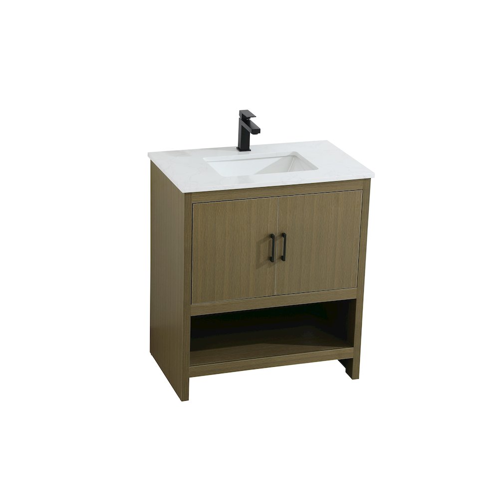 Ira 30 Inch Single Bathroom Vanity In Chestnut Brown. Picture 6