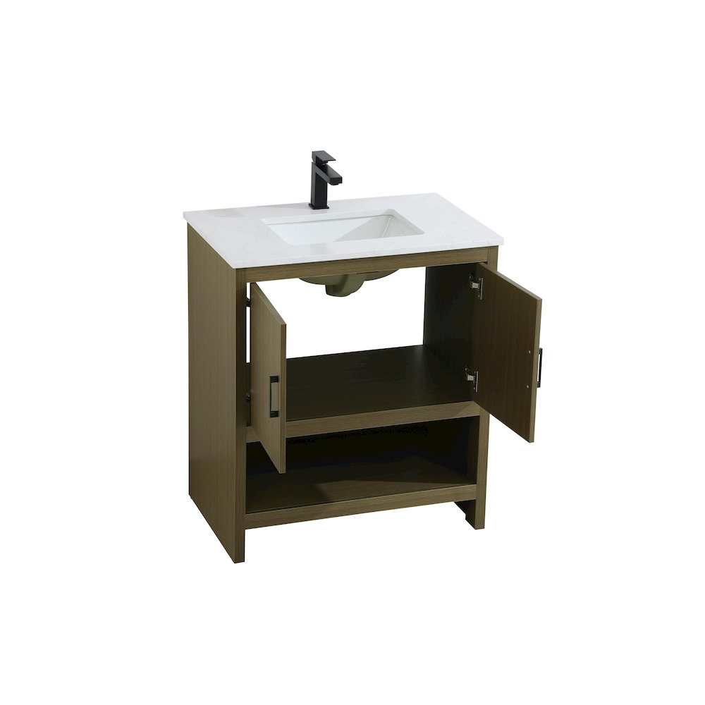Ira 30 Inch Single Bathroom Vanity In Chestnut Brown. Picture 7