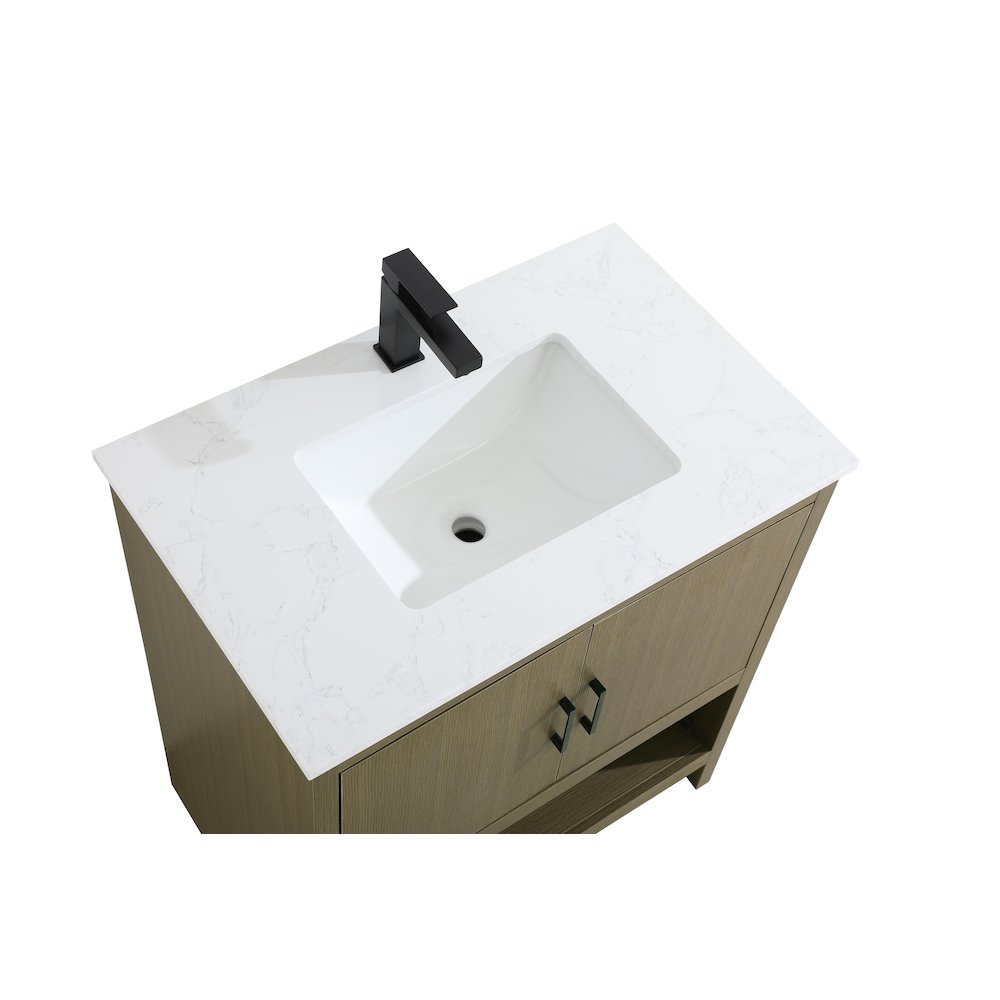 Ira 30 Inch Single Bathroom Vanity In Chestnut Brown. Picture 8