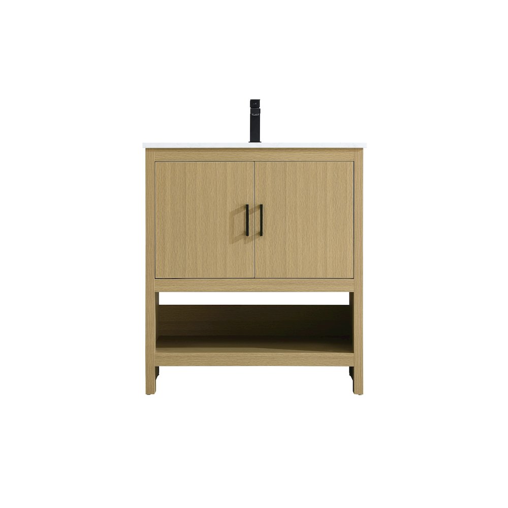 Ira 30 Inch Single Bathroom Vanity In Honey Brown. Picture 1