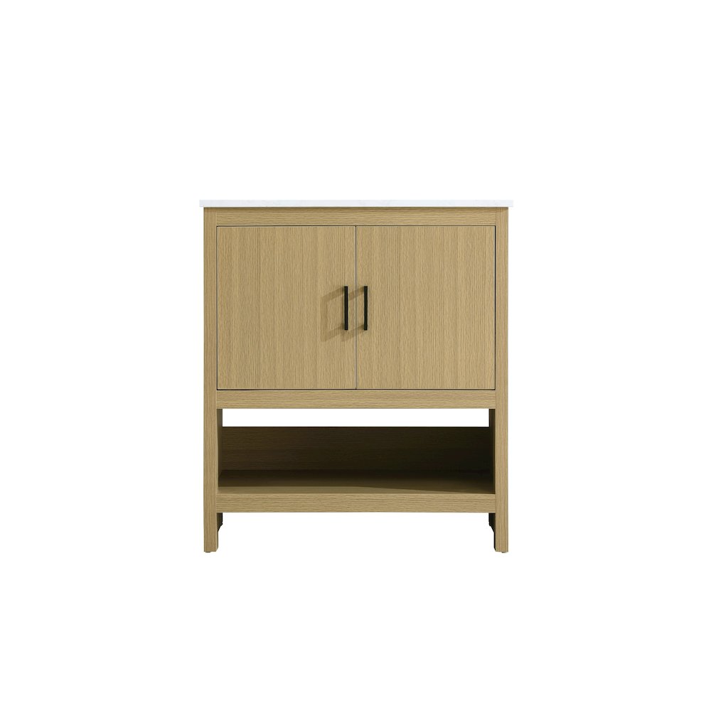 Ira 30 Inch Single Bathroom Vanity In Honey Brown. Picture 5