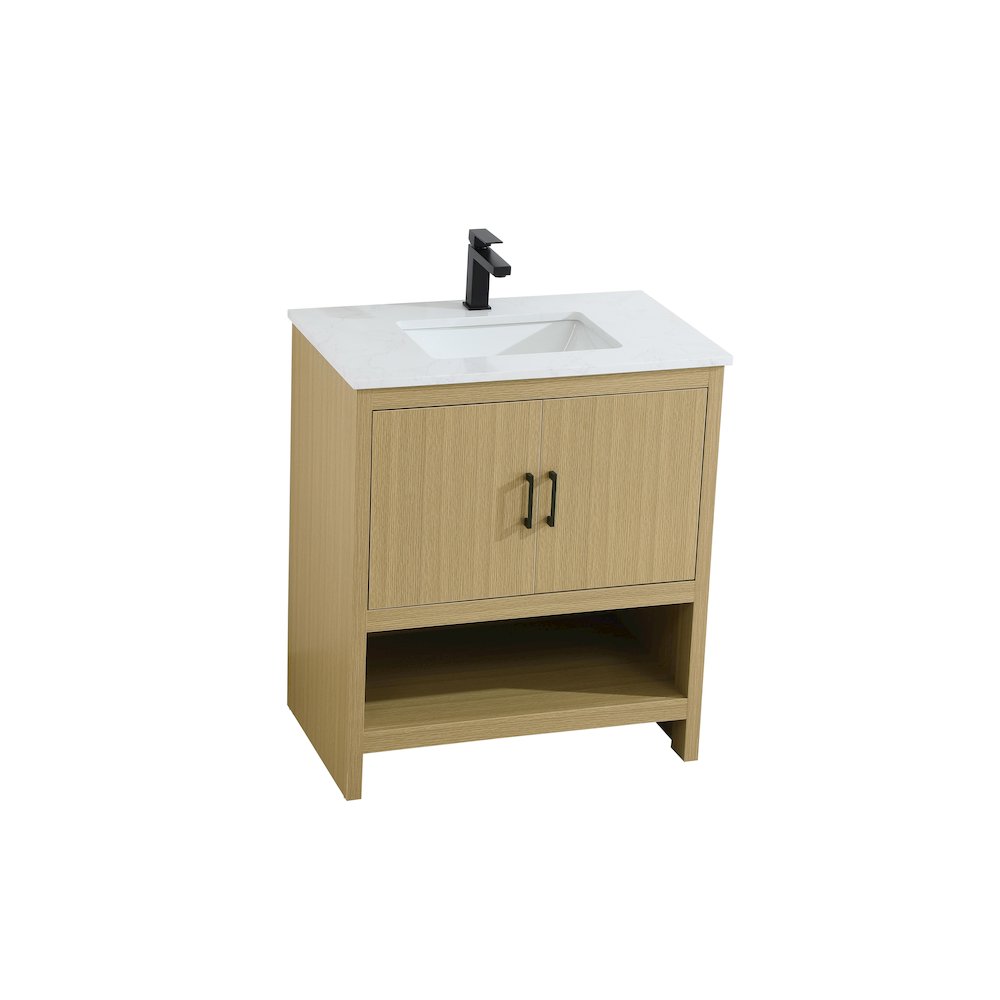 Ira 30 Inch Single Bathroom Vanity In Honey Brown. Picture 6