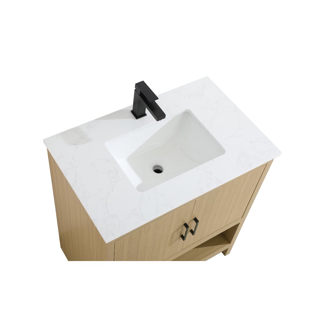 Ira 30 Inch Single Bathroom Vanity In Honey Brown. Picture 8