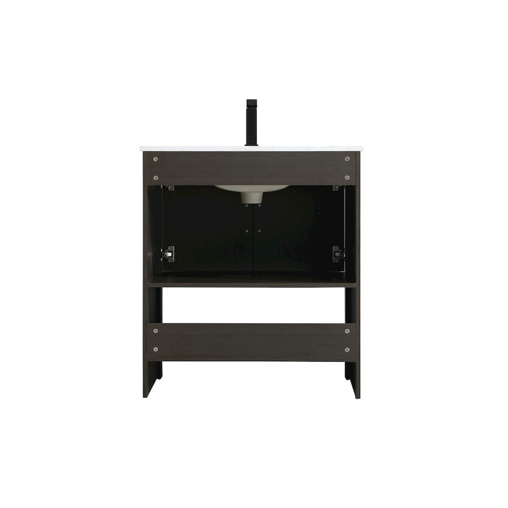 Ira 30 Inch Single Bathroom Vanity In Mocha Brown. Picture 12